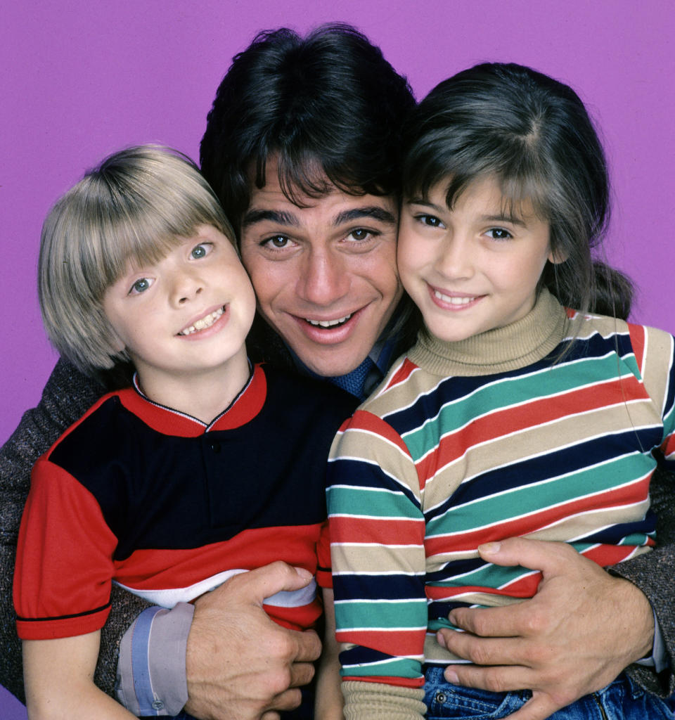 Tony Danza as Tony Micelli, Alyssa Milano as Samantha, and Danny Pintauro as Jonathan in the 1984 sitcom 