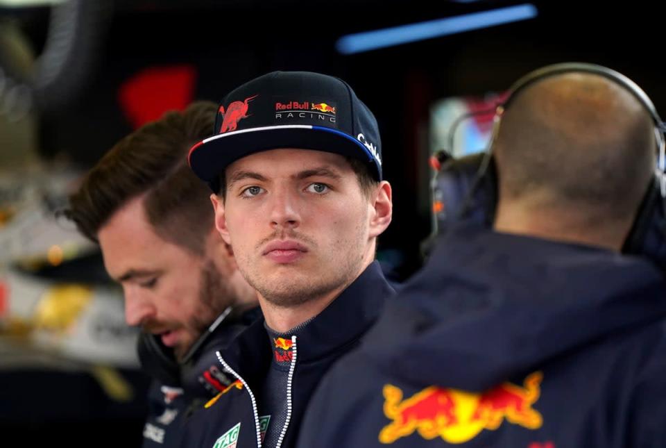Max Verstappen currently leads the World Championship (PA)