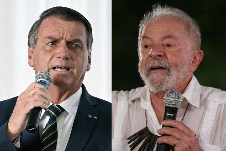 El actual presidente de Brasil, Jair Bolsonaro, y su adversario en estas elecciones, el expresidente Lula da Silva