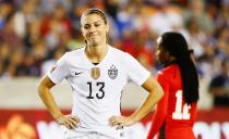 <p>Alex Morgan plays professional soccer for the Orlando Pride and this was her second Olympic Games. (Getty) </p>
