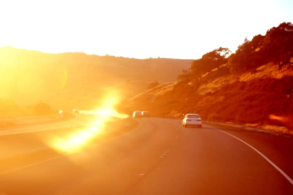 Sun glare while driving