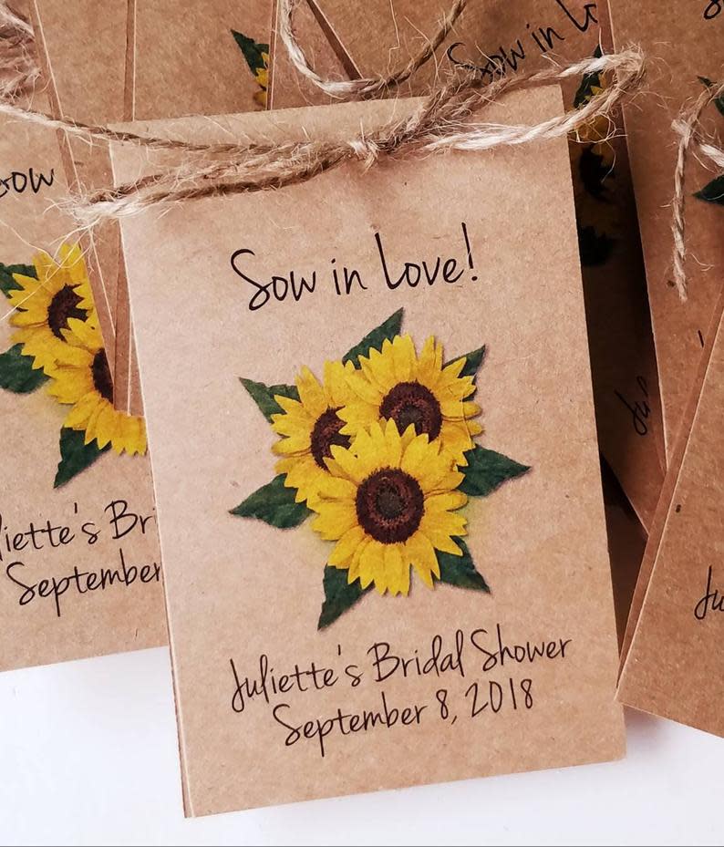 Sow in Love Sunflower Wedding Favors