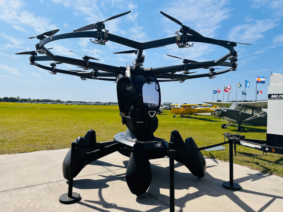 Lift Aircraft is demonstrating its new Hexa, an innovative multirotor drone flying experience, at the 2024 Sun 'n Fun Aerospace Expo.