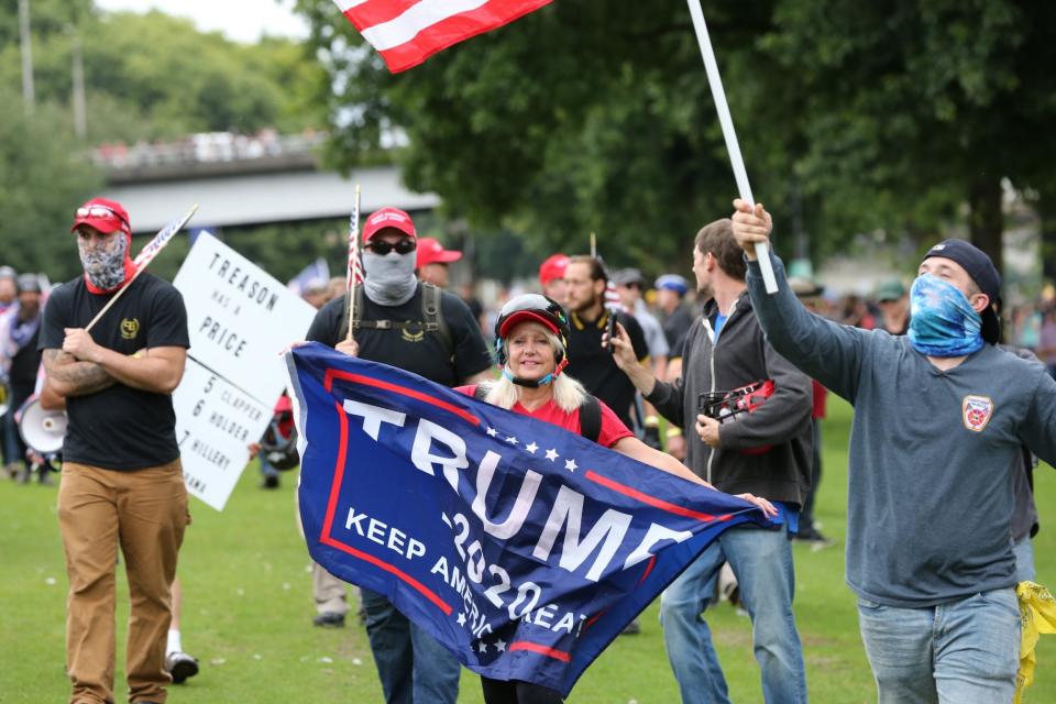 President Trump supporters were out in force among the right-wing demonstrators (Getty Images)