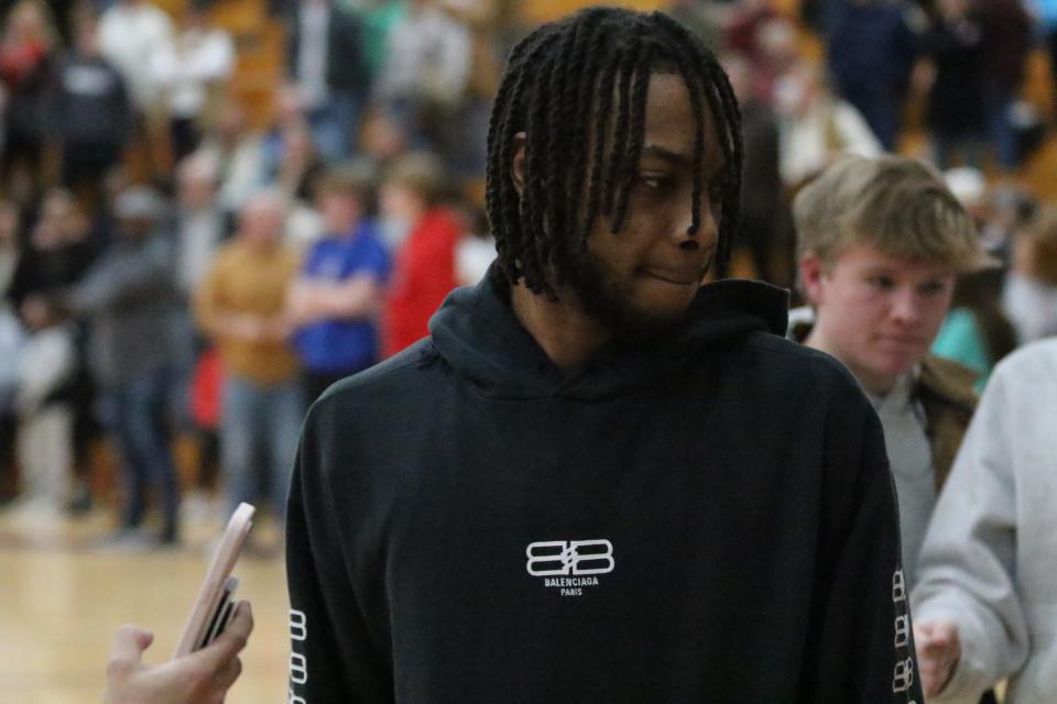 Former Brentwood Academy basketball star, and current Cleveland Cavaliers point guard Darius Garland was on hand to watch his former high school team beat Montgomery Bell Academy in the Division II-AA Middle Region championship game Saturday, Feb. 18, 2023 at Father Ryan in Nashville, Tennessee.