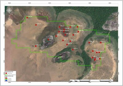 Figure 2: Total of 27 pits selected for stratigraphic survey and 2023 sampling campaign 
at the Minastyc Property. (CNW Group/Auxico Resources Canada Inc.)