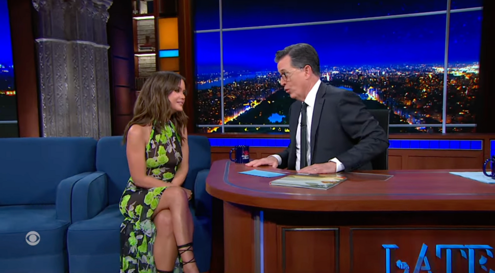 Maren Morris and Stephen Colbert