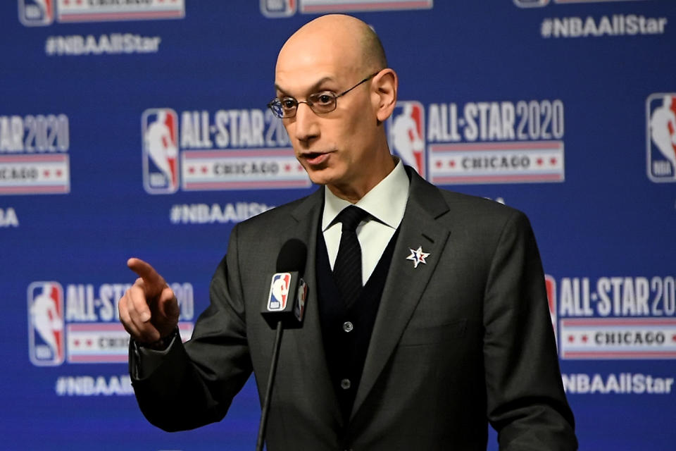 Adam Silver had plenty to say in an internal memo addressing the protests in the wake of George Floyd's death. (Photo by Stacy Revere/Getty Images)