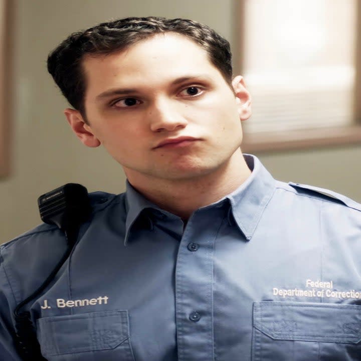 Close-up of Matt as John in uniform