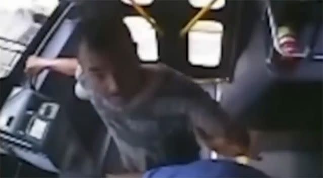 Miguel Chaves-Angles was behaving strangely when he boarded the bus on June 25. Photo: YouTube