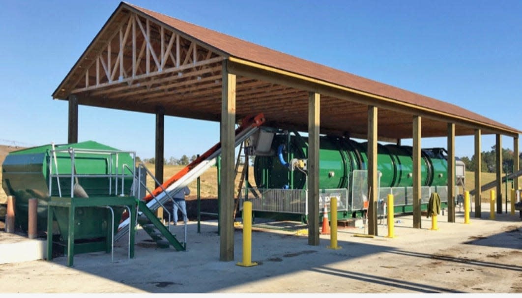 The New Hanover County's in vessel composter (nicknamed Huckleberry) helps to reduce landfill waste.
