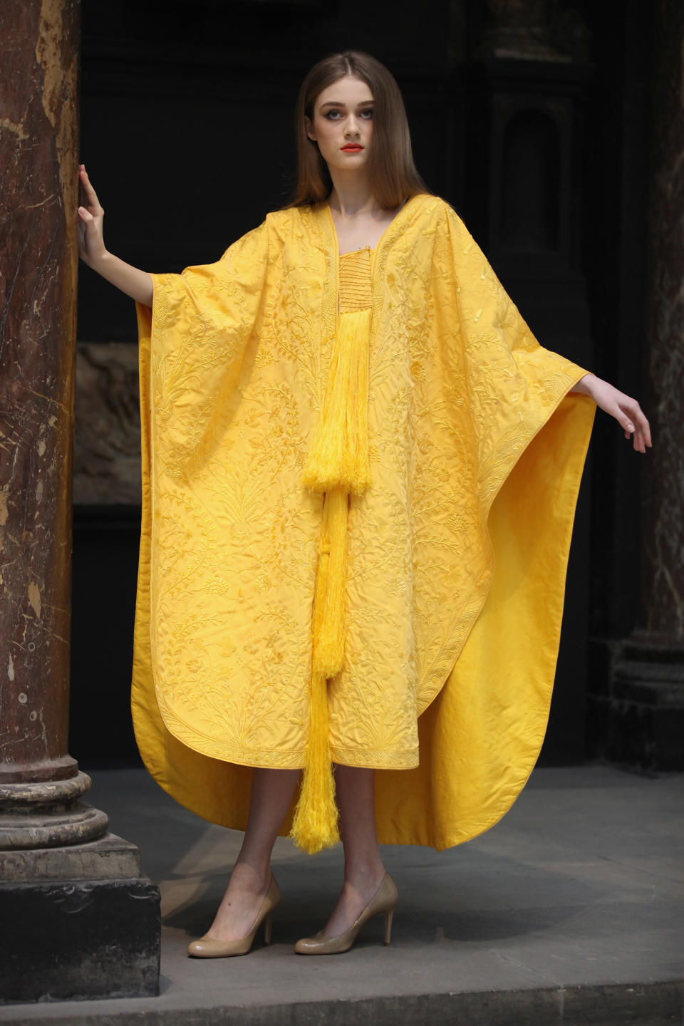 A Golden Spider Silk Cape Is Unveiled At The Victoria And Albert Museum