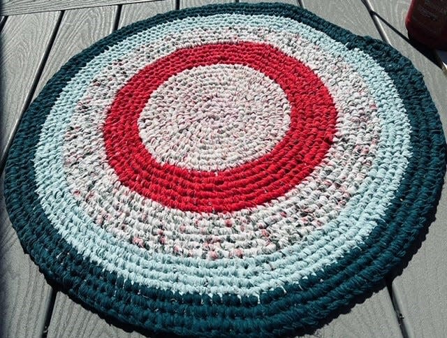 A circular rug made by Kim Dylewicz.
