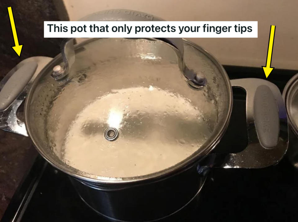 "This pot that only protects your finger tips"