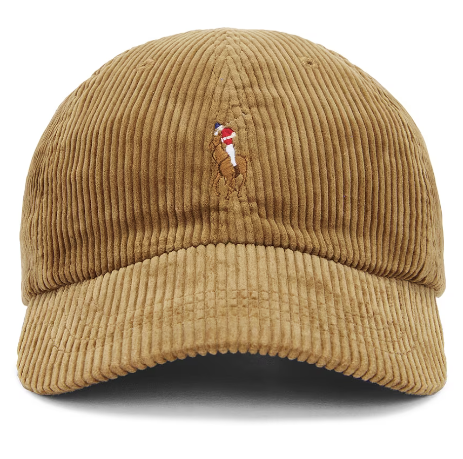 brown ribbed corduroy hat