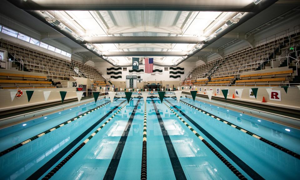 The IM Sports West indoor pool, home to the men's and women's MSU swimming and diving teams, pictured Wednesday, March 3, 2021.  This will be the final season for the program, which has competed since 1922.