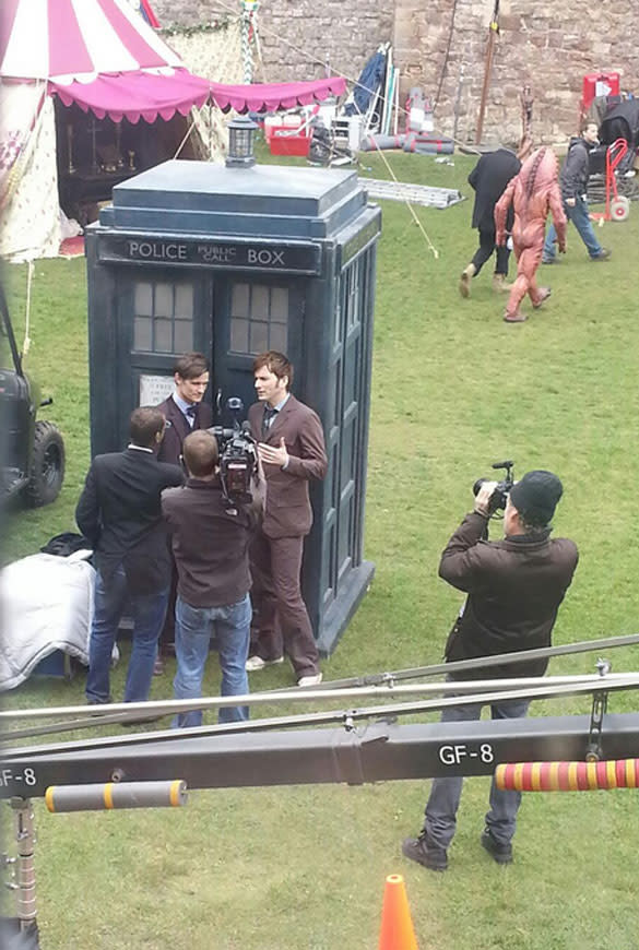 PHOTOS: The Doctor's Reunite! David Tennant And Matt Smith Spotted Filming For 50th Anniversary Special