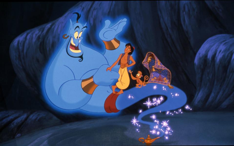 Im Trickfilm "Aladdin" bediente sich Disney 1991 der traditionellen Morgenland-Erzählung aus den "Märchen aus 1001 Nacht" - und prägte die Vorstellung westlicher Kinder vom Dschinn, der Wunderlampe und dem Orient allgemein entscheidend mit. Für eine neue Generation übernahm diesen Job einige Jahre später eine kunterbunte Realverfilmung. (Bild: Disney)