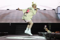 <p>Billie Eilish performs onstage during the 2021 Governors Ball Music Festival in New York City on Sept. 24.</p>