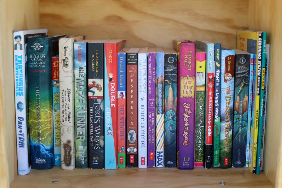 Classroom books at Timber Trace Elementary School in Palm Beach Gardens.