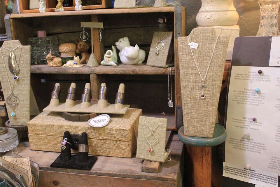 Owner Chelsea Morning makes and sells her own jewelry at her store, The Curiosity Shoppe.