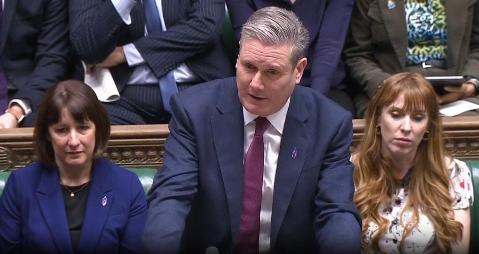 Keir Starmer at Prime Minister's Questions on Wednesday (PA)