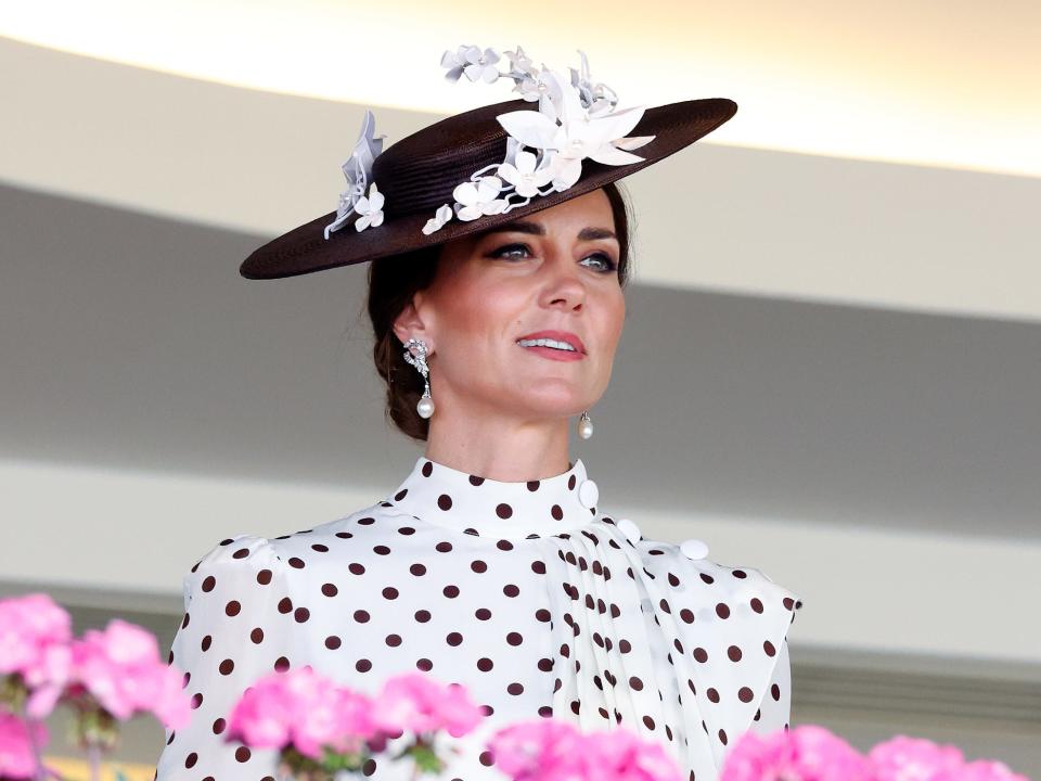Kate Middleton watches during the Royal Ascot in June 2022.
