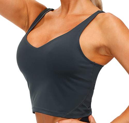 10) Longline Sports Bra Wirefree Padded Tank Top