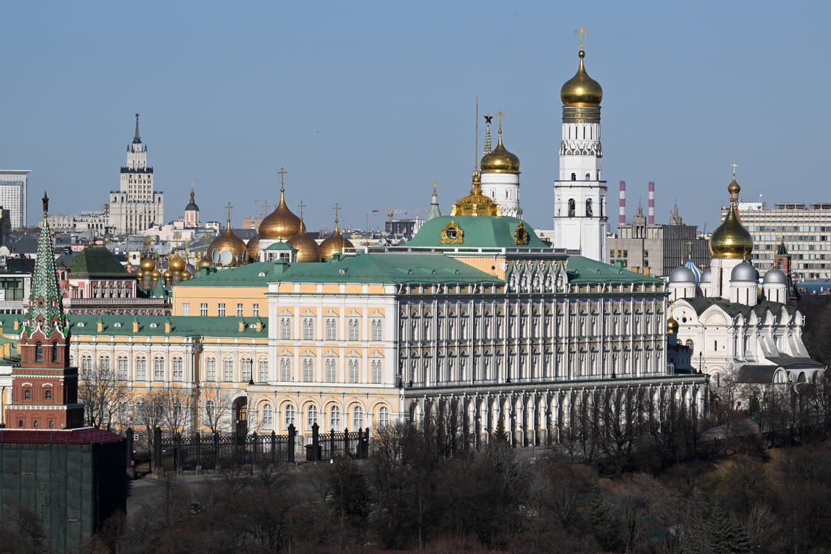 A view shows the Kremlin in central Moscow on March 27, 2024. (AFP via Getty Images)