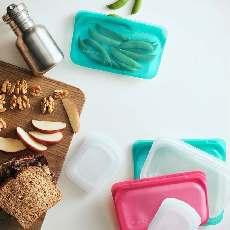 Stasher Reusable Silicone Food Bag, Snack Bag, Storage Bag, Aqua (Photo: Amazon)
