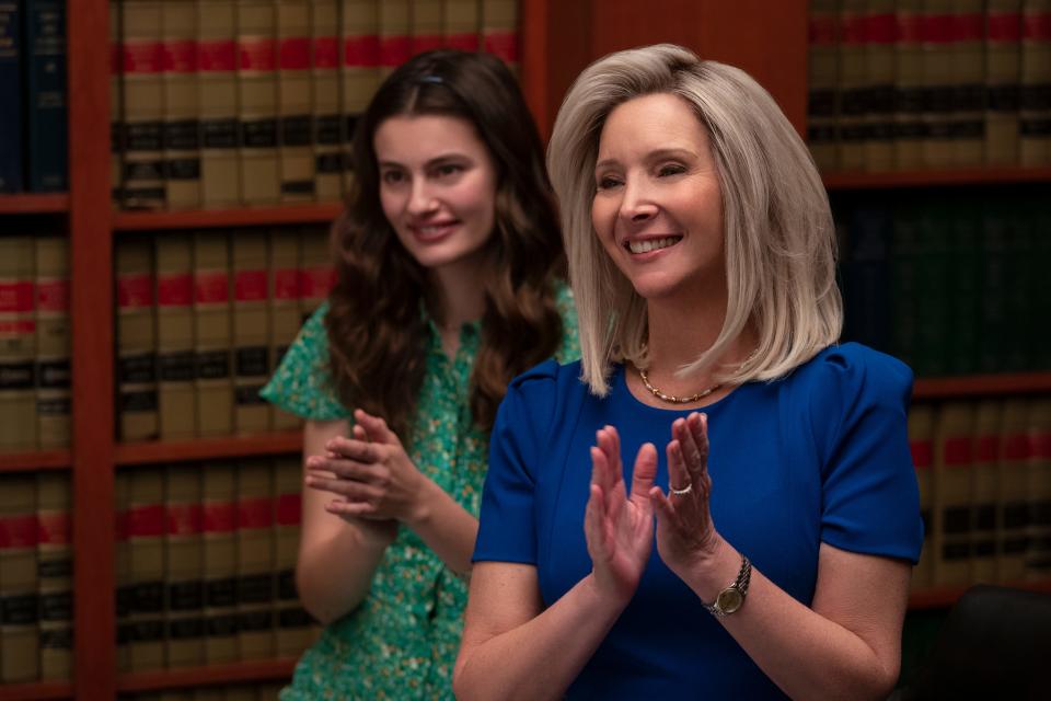 Diana Silvers as Erin Naird and Lisa Kudrow as Maggie Naird in "Space Force."