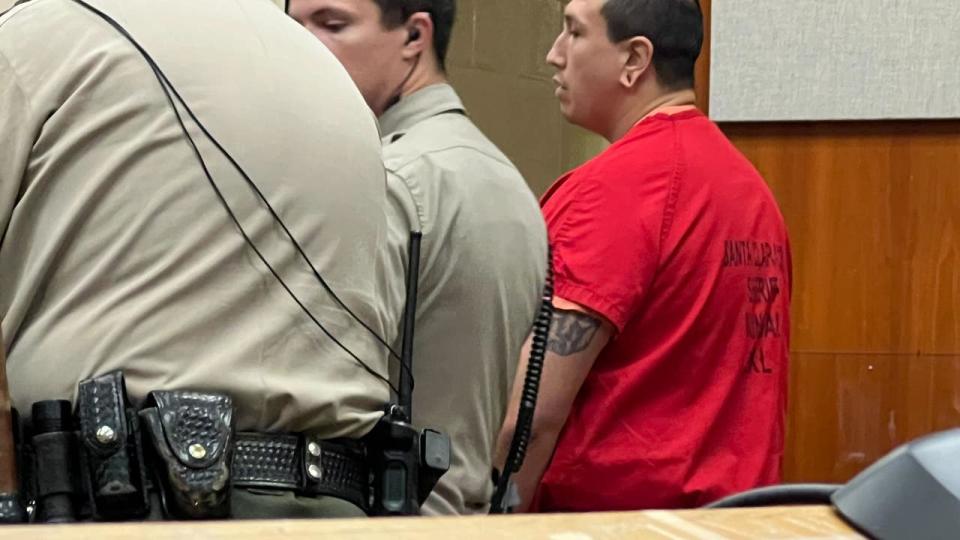 <div>Phillip Ortega appears in Santa Clara County Superior Court on April 17, 2024 to face charges of murder for allegedly supplying drugs that led to the fatal overdose of a baby of his customers.</div> <strong>(KTVU FOX 2)</strong>