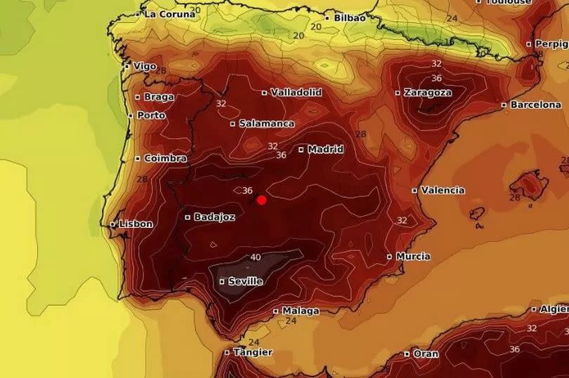 Weather maps show temperatures surpassing 40C in parts of Spain next week