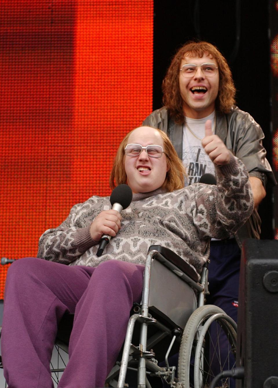 Little Britain stars Matt Lucas (left) and David Walliams on stage.