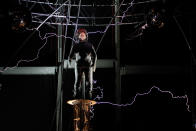 NEW YORK, NY - OCTOBER 08: David Blaine attends the "Electrified: 1 Million Volts Always On" stunt finale at Pier 54 on October 8, 2012 in New York City. (Photo by Laura Cavanaugh/Getty Images)