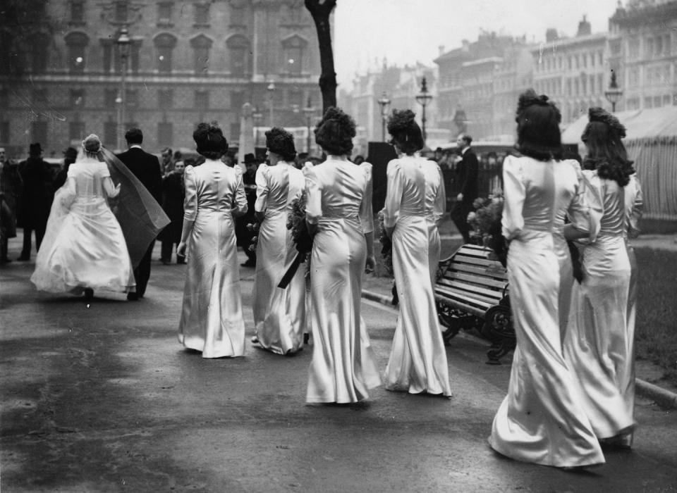 Bridesmaids in Satin