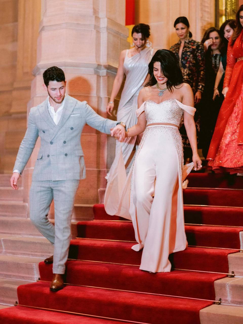 Priyanka Chopra and Nick Jonas at their pre-wedding ceremony