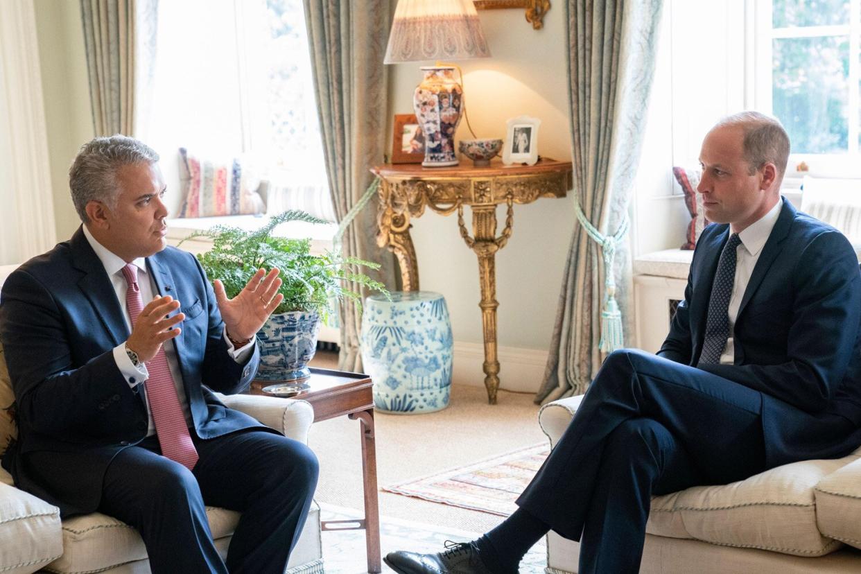 The Duke of Cambridge during an audience to receive the President of Colombia, Ivan Duque Marquez, at Kensington Palace