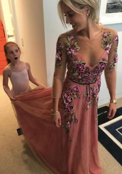 This photo of Roxy Jacenko wearing a Marchesa dress has sparked a debate on social media. Source: Instagram