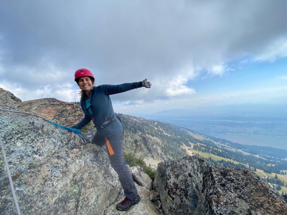 The author of this story climbing the Jackson Hole Via Ferrata in Wyoming