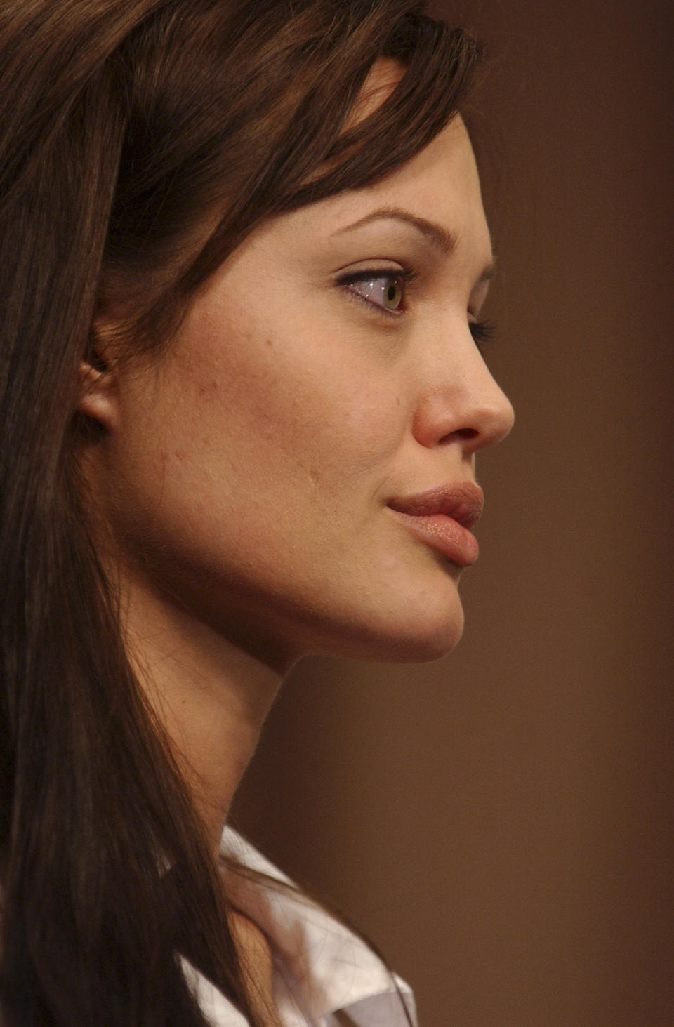 UNITED STATES - JUNE 19:  Angelina Jolie, actress and Goodwill Ambassador for United Nations High Commissioner for Refugees, attend a news conference with Sens. Diane Feinstein, D-Calif., and Sam Brownback, R-Kan., to call on the Seante to approve bipartisan legislation to reform the treatment of unaccompanied alien minors, including refugee children, who are in federal immigration custody.  (Photo By Tom Williams/Roll Call/Getty Images)