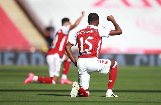 Premier League players took a knee in support of the Black Lives Matter movement ahead of every match after the league resumed in June