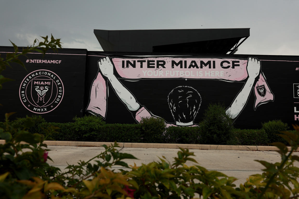 FORT LAUDERDALE, FLORIDA - JUNE 07: The DRV PNK stadium where the professional soccer team Inter Miami plays games on June 07, 2023 in Fort Lauderdale, Florida. Reports indicate the team has signed Argentine legend Lionel Messi as a free agent. (Photo by Joe Raedle/Getty Images)