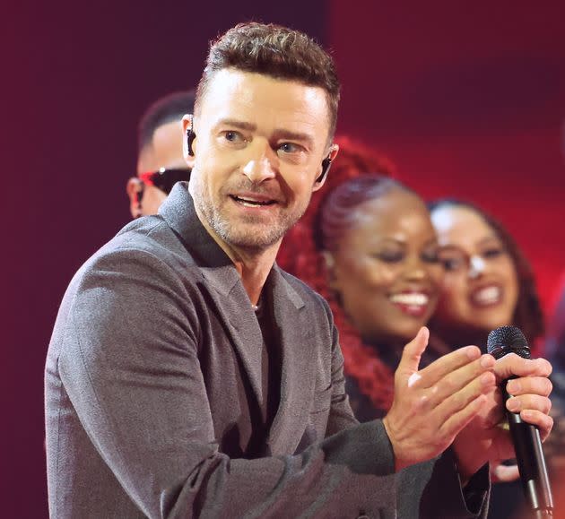 Timberlake is seen performing at the 2024 iHeartRadio Music Awards on April 1 in Hollywood, California.