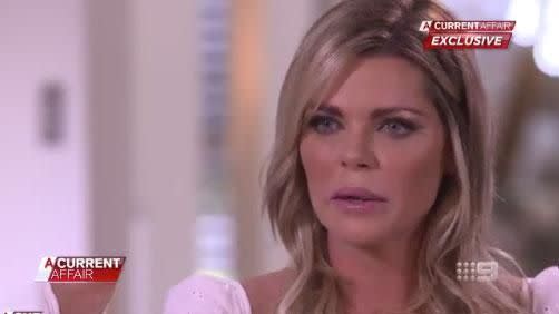 An emotional Sophie Monk confesses she clashed with Stu Laundy over their 'different morals'. Photo: Nine