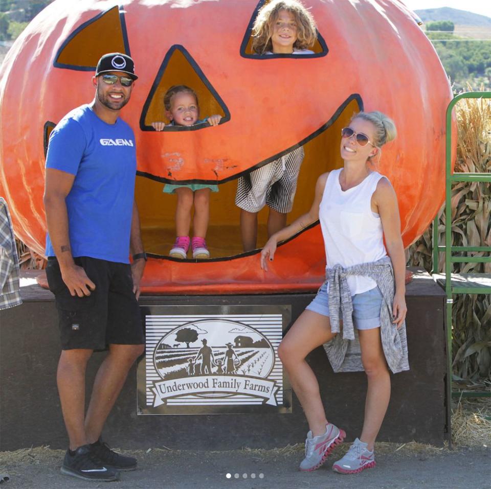 Hank Baskett and Kendra Wilkinson with their children: son Hank IV and daughter Alijah Mary