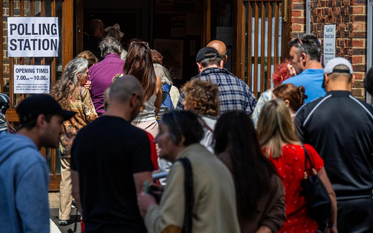 A polling station in north London