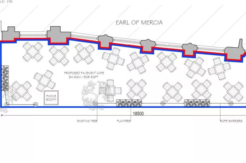 The design for the new-look outdoor area at the city centre pub