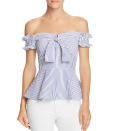 <p>Marianna off-the-shoulder striped peplum top, $68,<a rel="nofollow noopener" href="https://www.bloomingdales.com/shop/product/lucy-paris-marianna-off-the-shoulder-striped-peplum-top?ID=2871188&CategoryID=2910#fn=ppp%3Dundefined%26sp%3D1%26rId%3D131%26spc%3D277%26cm_kws%3Doff%20the%20shoulder%20top%26spp%3D4%26pn%3D1%7C4%7C4%7C277%26rsid%3Dundefined%26smp%3DexactMultiMatch" target="_blank" data-ylk="slk:bloomingdales.com;elm:context_link;itc:0;sec:content-canvas" class="link "> bloomingdales.com</a> </p>