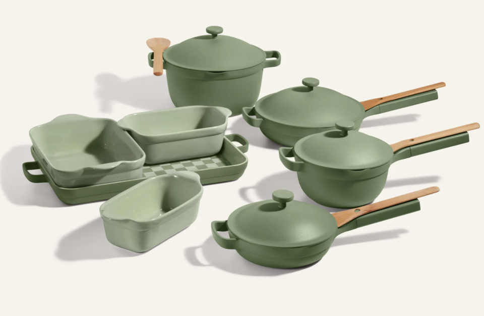 Ultimate Cookware Set in sage (photo via Our Place)